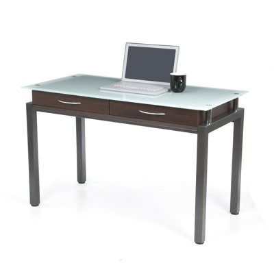 New Spec Inc Writing Desk with Glass Top