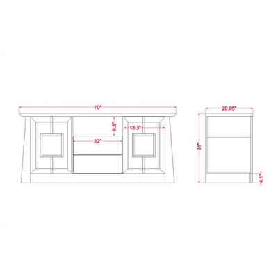 Furnitech Casa Brasil 70" Formoso TV Stand