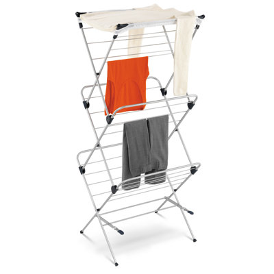 Three Tier Mesh Top Drying Rack in Navy blue