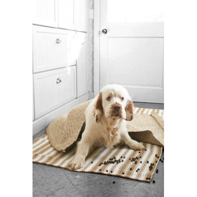 Dash and Albert Rugs Woven Diamond Khaki/White Rug