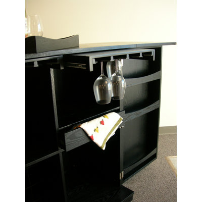 Proman Products Steamer Trunk Bar Cabinet in Ebony