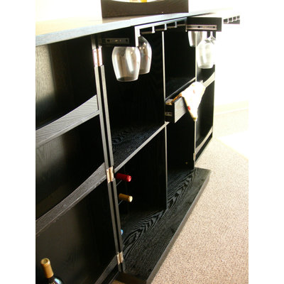 Proman Products Steamer Trunk Bar Cabinet in Ebony