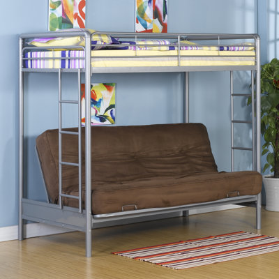 Dorel Home Products Twin over Futon Low Loft Bed with Built-In Ladder