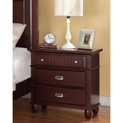 Spencer Cherry 3 Drawer Night Stand by Greystone -image