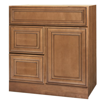 Coastal Collection Heritage Series 30" x 21" Maple Bathroom Vanity in Ginger Glaze Finish