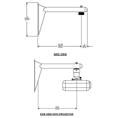Peerless Vector Pro Projector Wall Arm