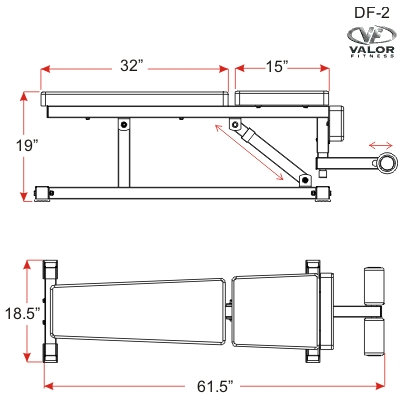 Valor Athletics DF-2 Decline / Flat Bench