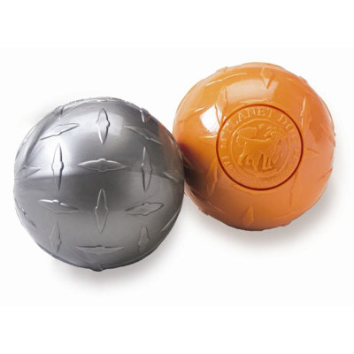Planet Dog Orbee-Tuff Diamond Plate Orbee Ball Dog Toy in Silver