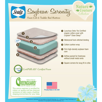 Sealy Crib Mattresses Nature Couture Soybean Serenity Crib Mattress