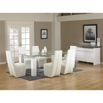 Star International Tiffany Dining Table with Crackle Glass
