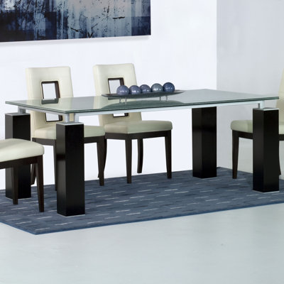 Star International Tiffany Dining Table with Crackle Glass