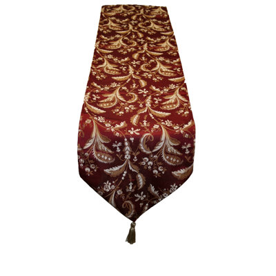 Violet Linen Luxury Damask Design Table Runner