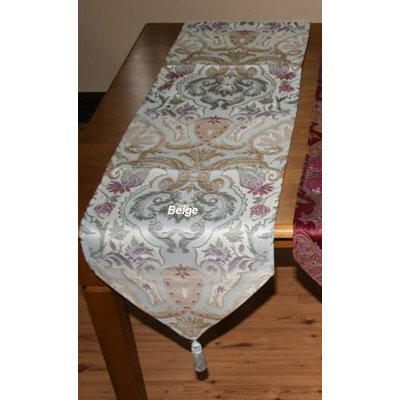 Violet Linen Chenille Swivel Design Table Runner