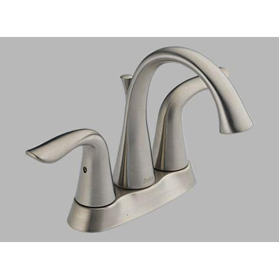 Delta Lahara Two Handle Centerset Bathroom Faucet in Stainless Steel
