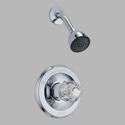 Delta Classic Pressure Balanced Knob Handle Shower Head and Trim in Chrome