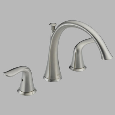 Delta Lahara Double Handle Deck Mount Roman Tub Faucet Lever Handle