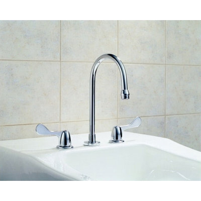 Delta Commercial Widespread Bathroom Sink Faucet with Double Wrist Blade Handles