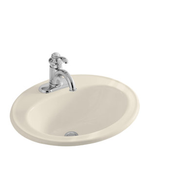 Kohler Pennington Drop-in Bathroom Sink with Single Faucet Hole and Left-Hand Soap/Lotion Dispenser Hole
