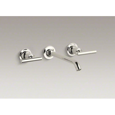 Kohler Purist Wall Mounted Bathroom Faucet with Double Lever Handles