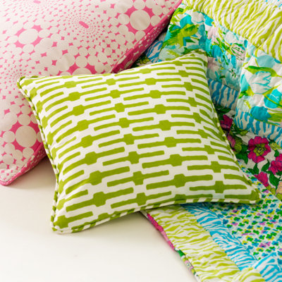 Pine Cone Hill Graphic Traffic Links 26" Decorative Pillow in Key Lime
