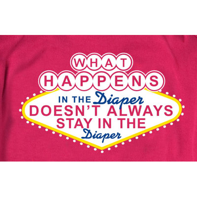 Redsnapper What Happens in the Diaper Fuschia Bodysuit