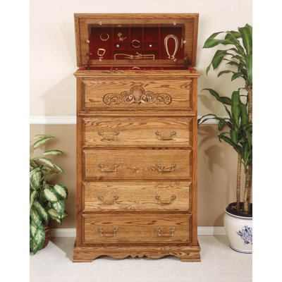 Country Heirloom 5 Drawer Safe Top Chest by Bebe Furniture -image