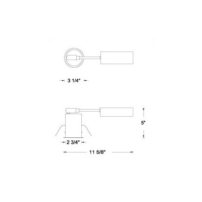 WAC Lighting 3" Miniature Black Non-IC Remodel Housing with Electronic Transformer