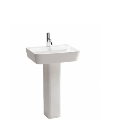 Bissonnet Emma 21.7" Full Pedestal Overflow Bathroom Sink With Optional Towel Bar