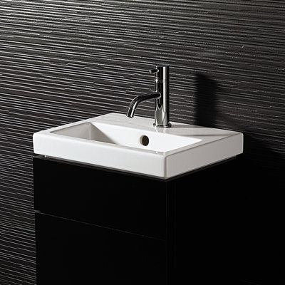 Bissonnet Area Boutique Logic 40 Ceramic Bathroom Sink in White