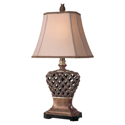 Casual Table Lamp in Warm Pecan