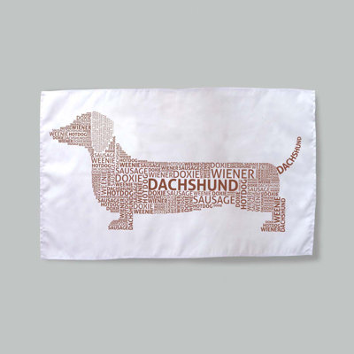 Naked Decor Dachshund Typography Dish Towels (Set of 3)