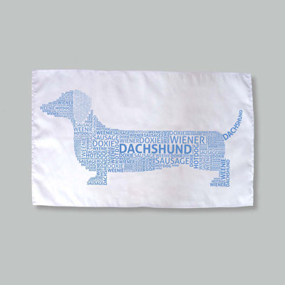 Naked Decor Dachshund Typography Dish Towels (Set of 3)