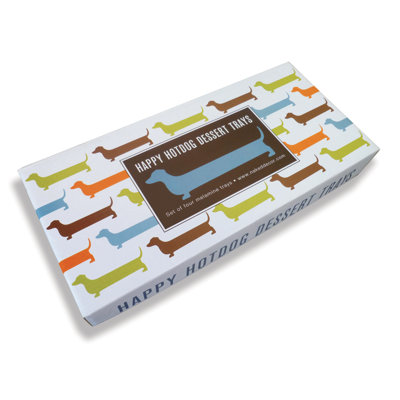 Naked Decor Happy Hot Dog Dessert Trays (Set of 4)