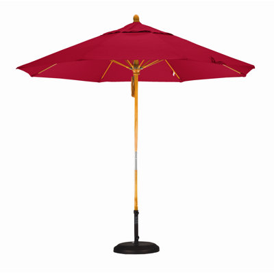 California Umbrella 9' Fiberglass Market Umbrella with Pulley