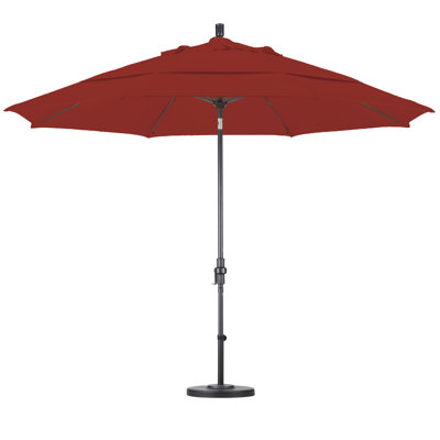 California Umbrella 11' Fiberglass Market Collar Tilt Umbrella