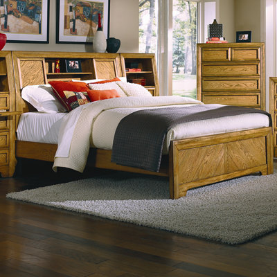 Casual Home Bookcase Panel Bed by American Woodcrafters -image