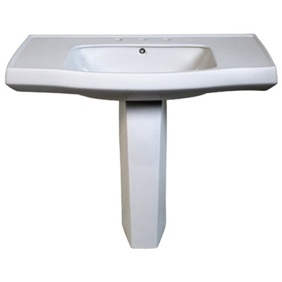 Belle Foret Pedestal Bathroom Sink - BFCPL8WH / BFCPL8BK
