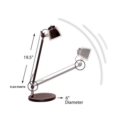 Bulbrite Industries MiniStryde LED Desk Lamp in Silver