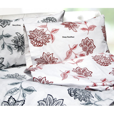 Flower Printed Extra Deep Pocket Flannel Sheet Set