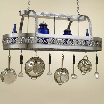 Leaf Rounded Hanging Pot Rack with 2 Lights