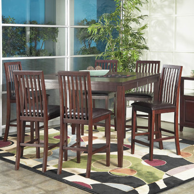 Alpine Furniture Anderson Pub Table with Butterfly Leaf in Medium Cherry