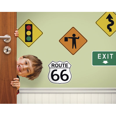 4 Walls Traffic Signs Freestyle Peel and Stick Decal ( Set 2) in Bright
