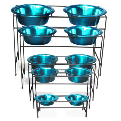 Platinum Pets Modern Diner Stand with Stainless Steel Pet Bowl (96 oz.)