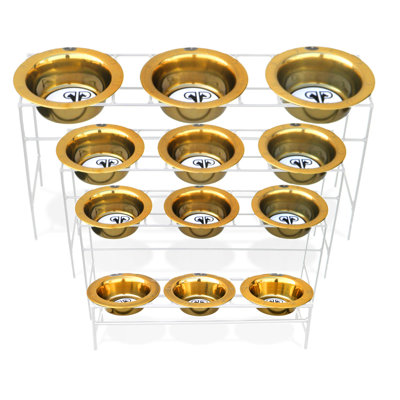 Triple Modern Diner Stand with Stainless Steel Pet Bowl