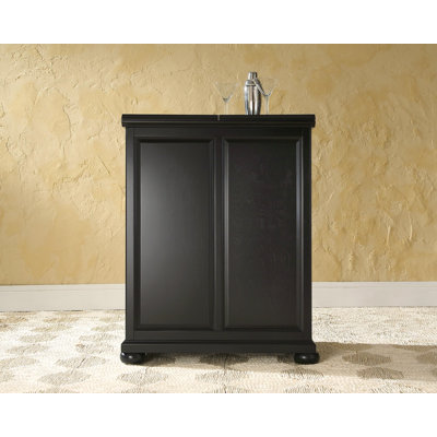 Crosley Alexandria Expandable Bar Cabinet in Black