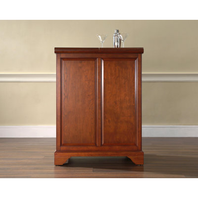 Crosley LaFayette Expandable Bar Cabinet in Classic Cherry