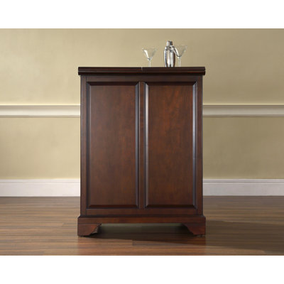 Crosley LaFayette Expandable Bar Cabinet in Vintage Mahogany