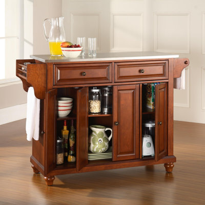 Crosley Cambridge Kitchen Island with Stainless Steel Top