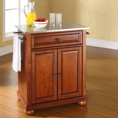 Crosley Alexandria Kitchen Island with Stainless Steel Top