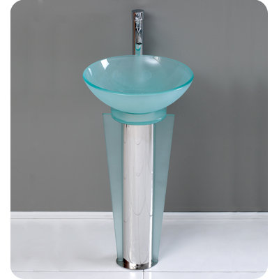 Fresca Vitale Modern Glass Bathroom Vanity with Mirror